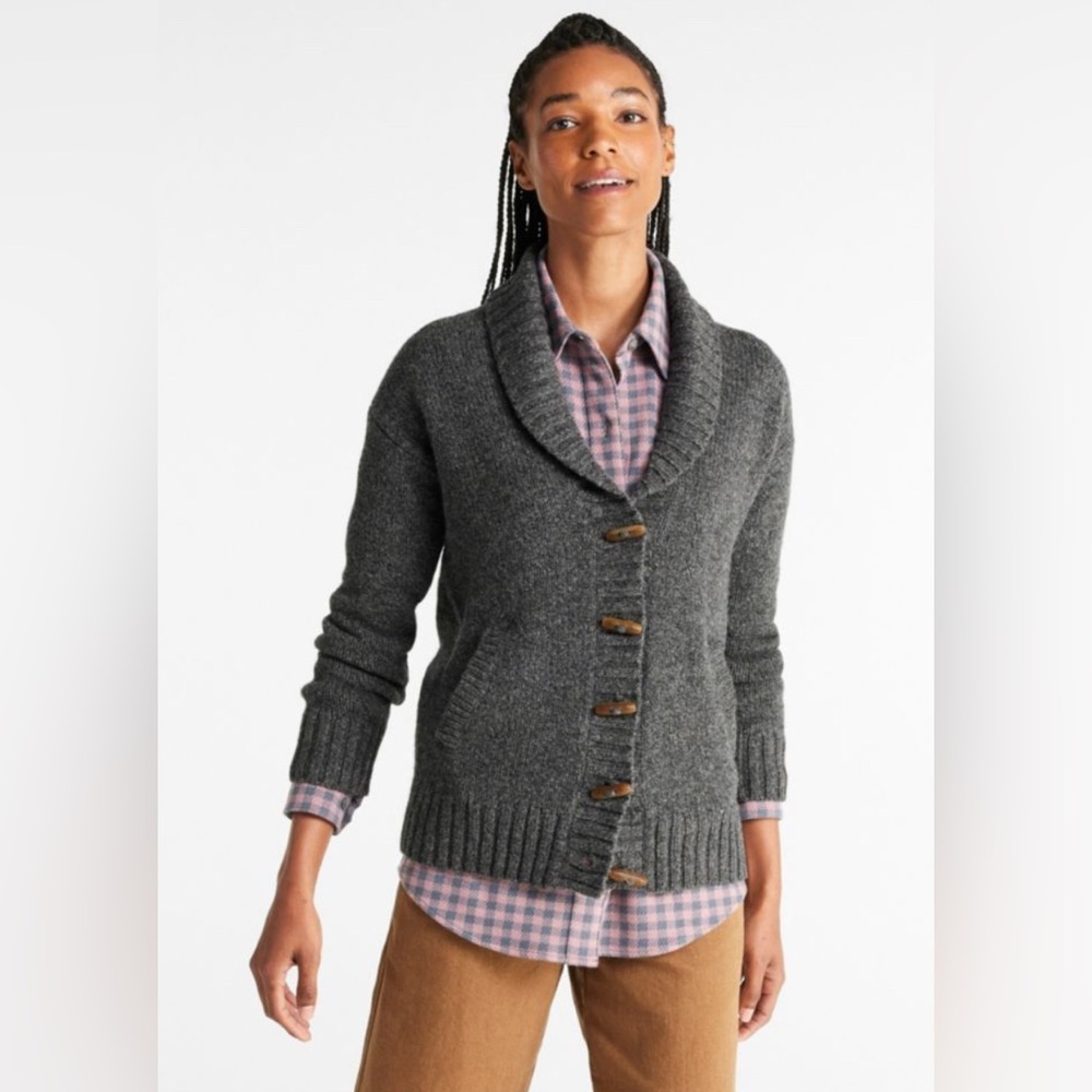 Women’s LL.Bean  Classic Ragg Wool Sweater, Cardigan | gray | size XS
